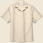 Tapestry Woven Stripe Shirt - White - Portuguese Flannel - STAG Provisions - Tops - S/S Woven - Stripe