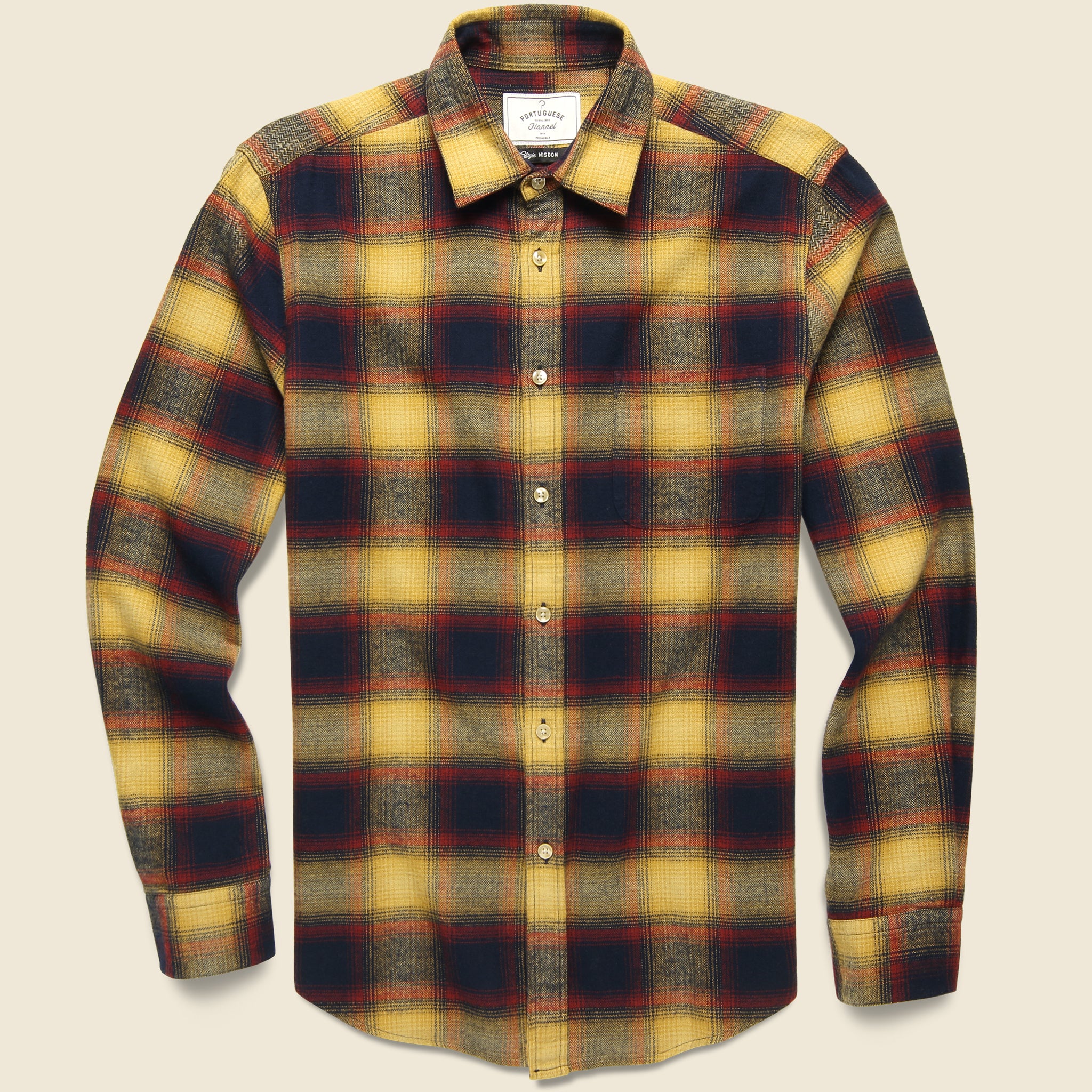 Hill Shirt - Navy/Red/Orange - Portuguese Flannel - STAG Provisions - Tops - L/S Woven - Plaid