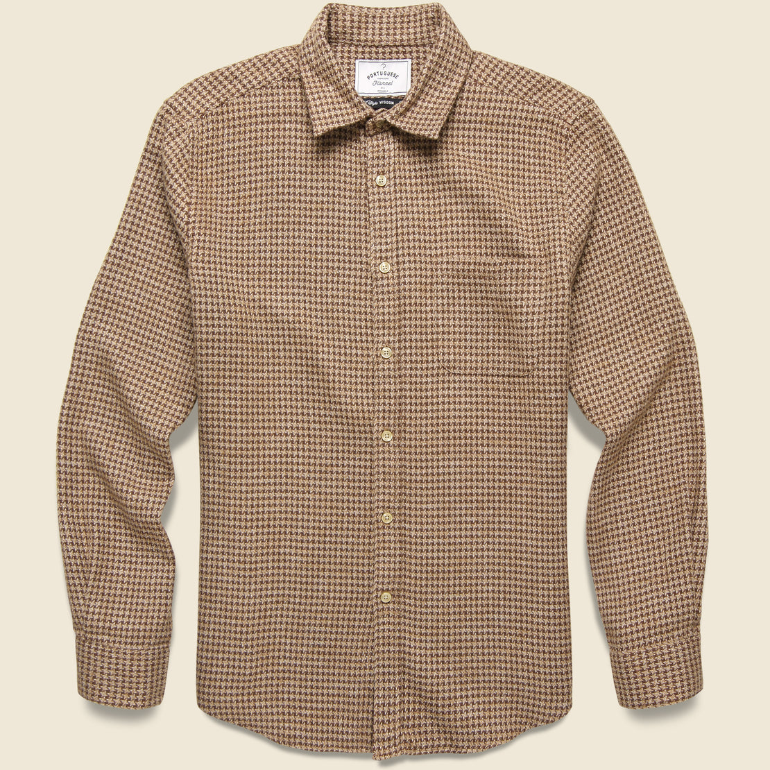 Portuguese Flannel Pied Poule Shirt - Brown