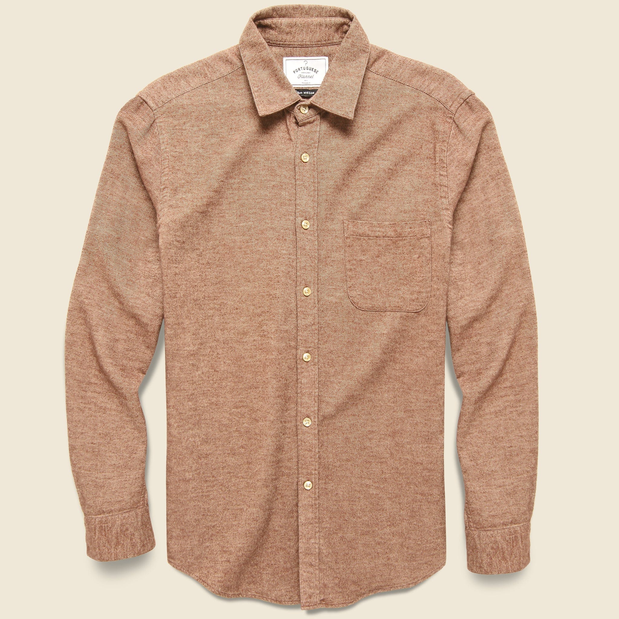 Teca Solid Flannel - Cinnamon - Portuguese Flannel - STAG Provisions - Tops - L/S Woven - Solid