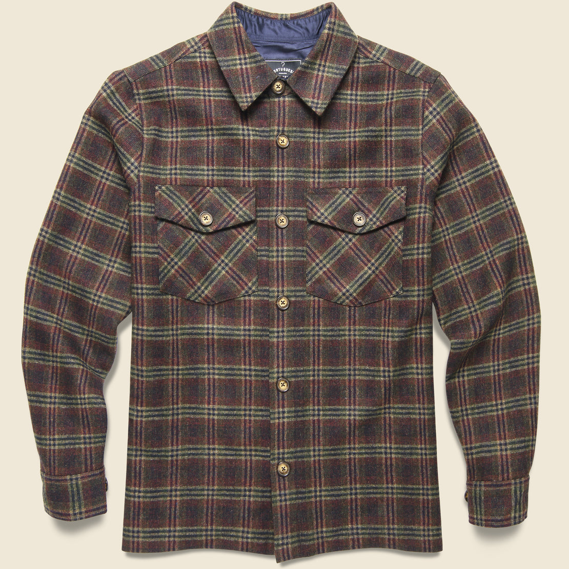 Portuguese Flannel River Wool Overshirt - Brown