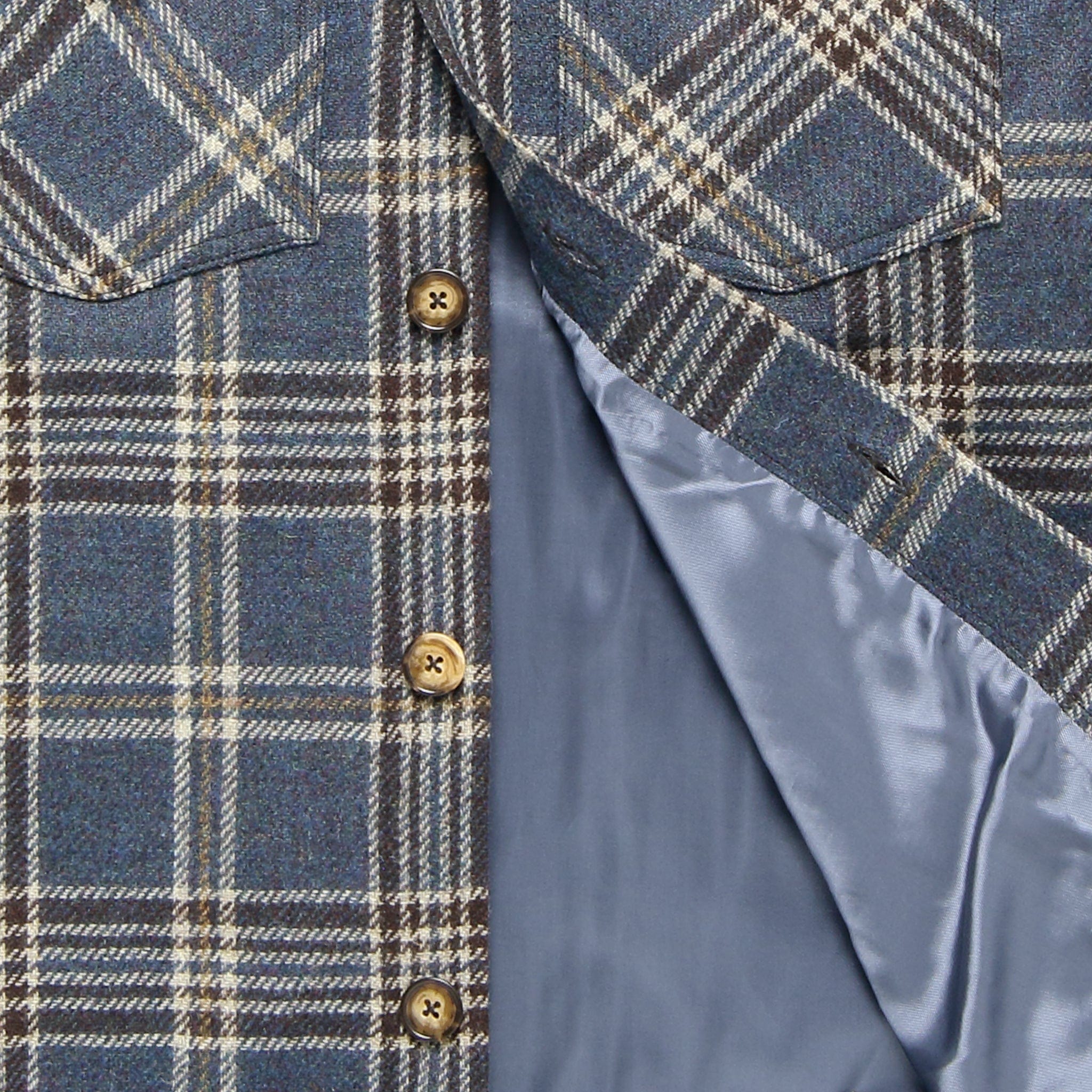 
                          Wool Mesc Overshirt - Blue/Brown Plaid - Portuguese Flannel - STAG Provisions - Tops - L/S Woven - Overshirt
                        