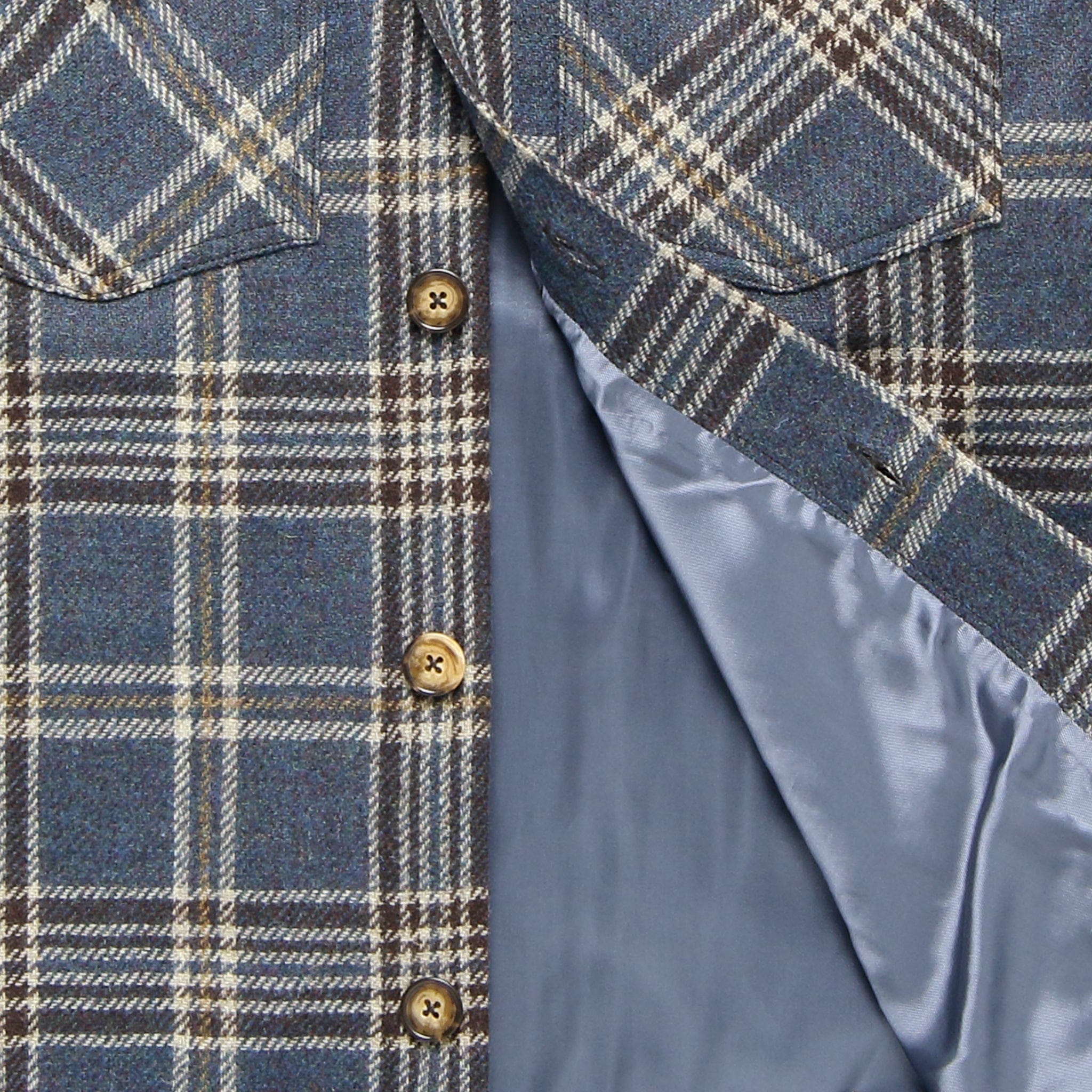 Wool Mesc Overshirt - Blue/Brown Plaid - Portuguese Flannel - STAG Provisions - Tops - L/S Woven - Overshirt