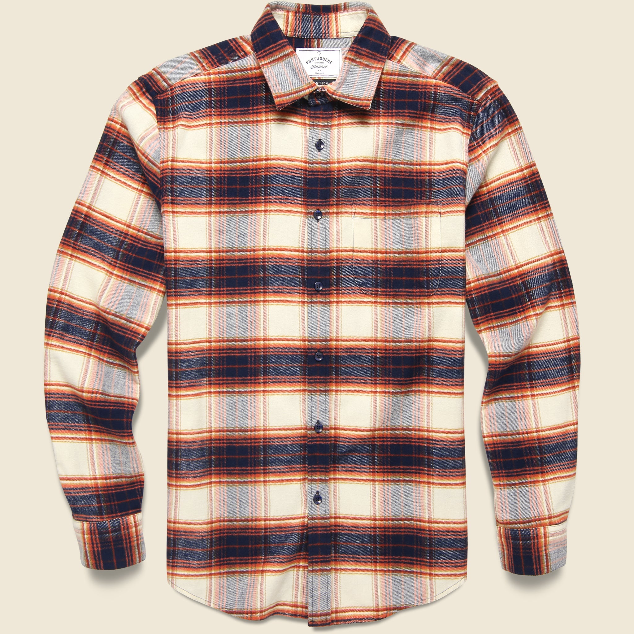 Anonimo Shirt - Cream/Navy - Portuguese Flannel - STAG Provisions - Tops - L/S Woven - Plaid