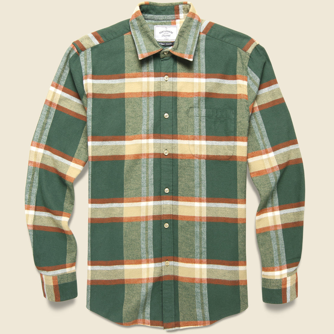 Portuguese Flannel Farm Shirt - Green/Brown