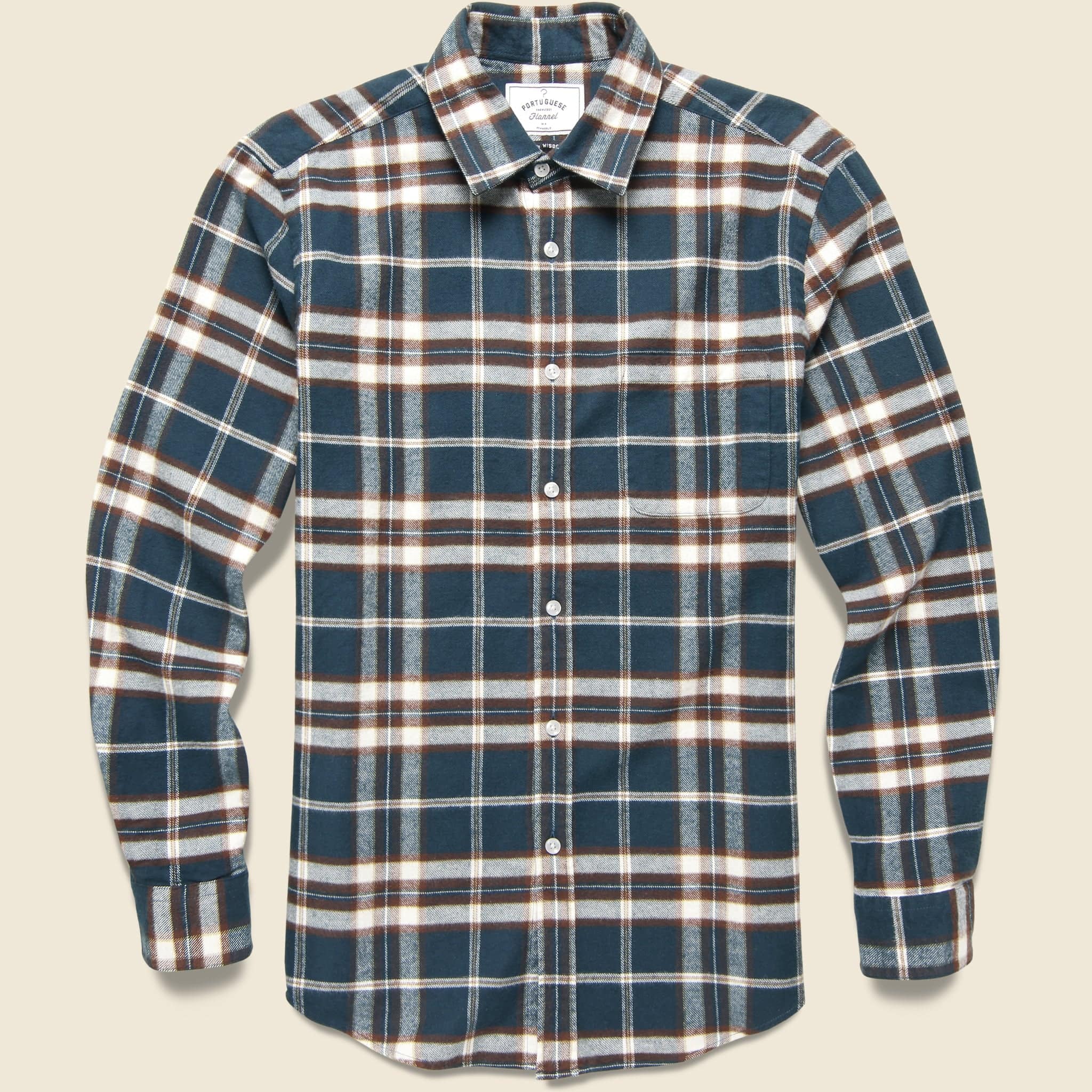 Smooth Check Shirt - Blue/Brown - Portuguese Flannel - STAG Provisions - Tops - L/S Woven - Plaid