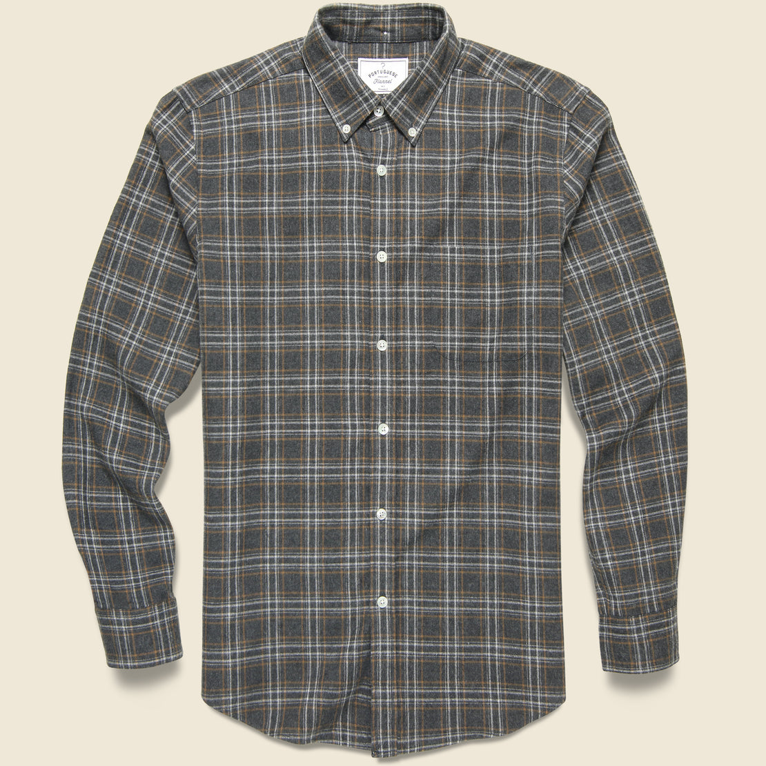 Portuguese Flannel Mill Shirt - Grey/Brown