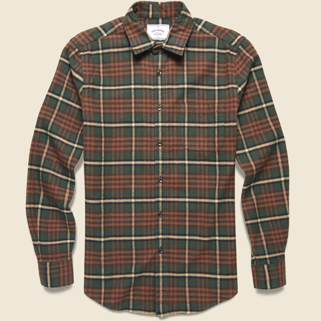 Portuguese Flannel Smog Shirt - Brown/Green