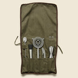 Roll Up Bar Tool Set - Olive Canvas - Barware - STAG Provisions - Gift - Glassware / Barware
