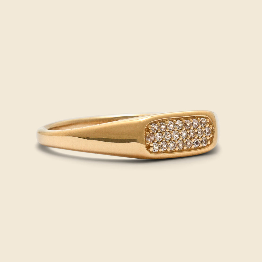 Pax Signet Ring - Gold/White Sapphire