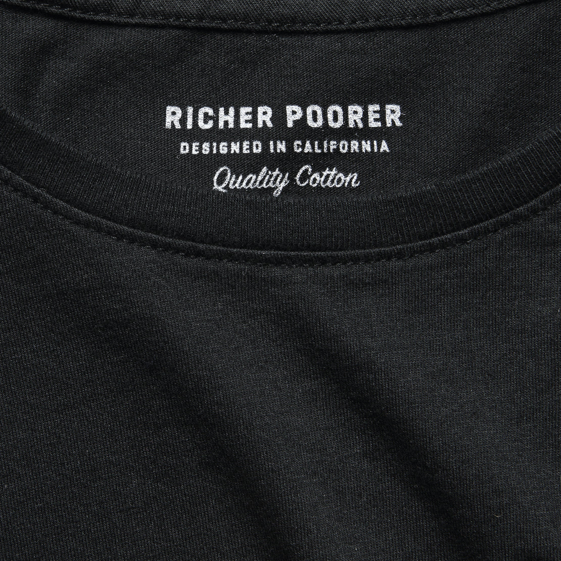 Long Sleeve Cropped Tee - Black - Richer Poorer - STAG Provisions - W - Tops - L/S Knit