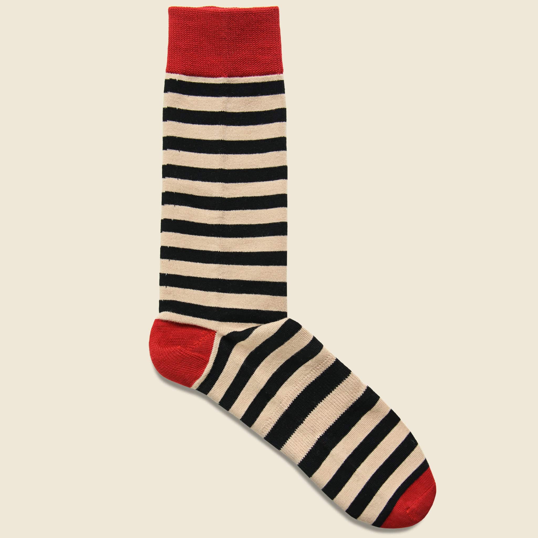 Theo Crew Sock - Black/Red - Richer Poorer - STAG Provisions - Accessories - Socks