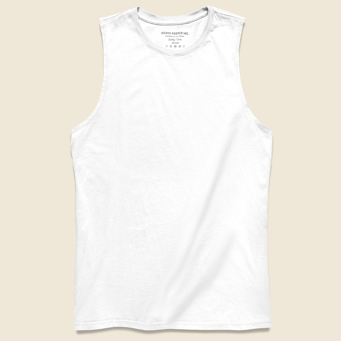 Richer Poorer Muscle Tank - White