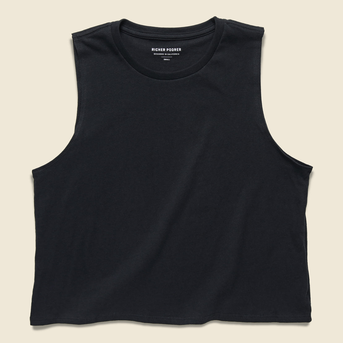 Richer Poorer Cropped Muscle Tank - Black