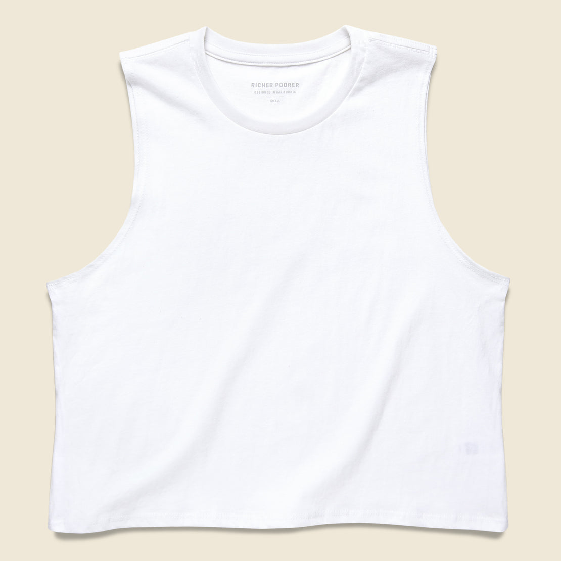 Richer Poorer Cropped Muscle Tank - White
