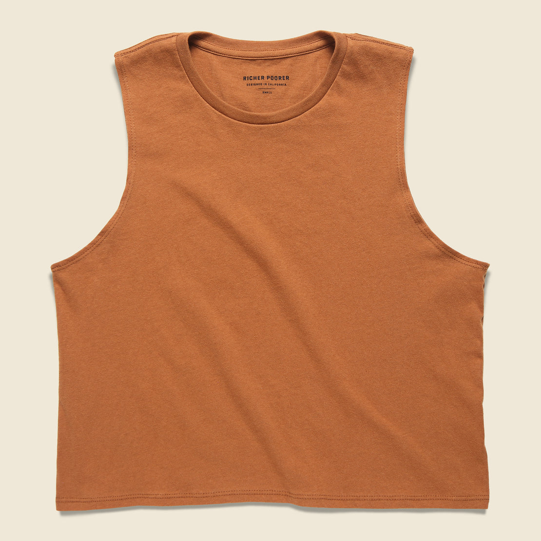 Richer Poorer Cropped Muscle Tank - Tobacco