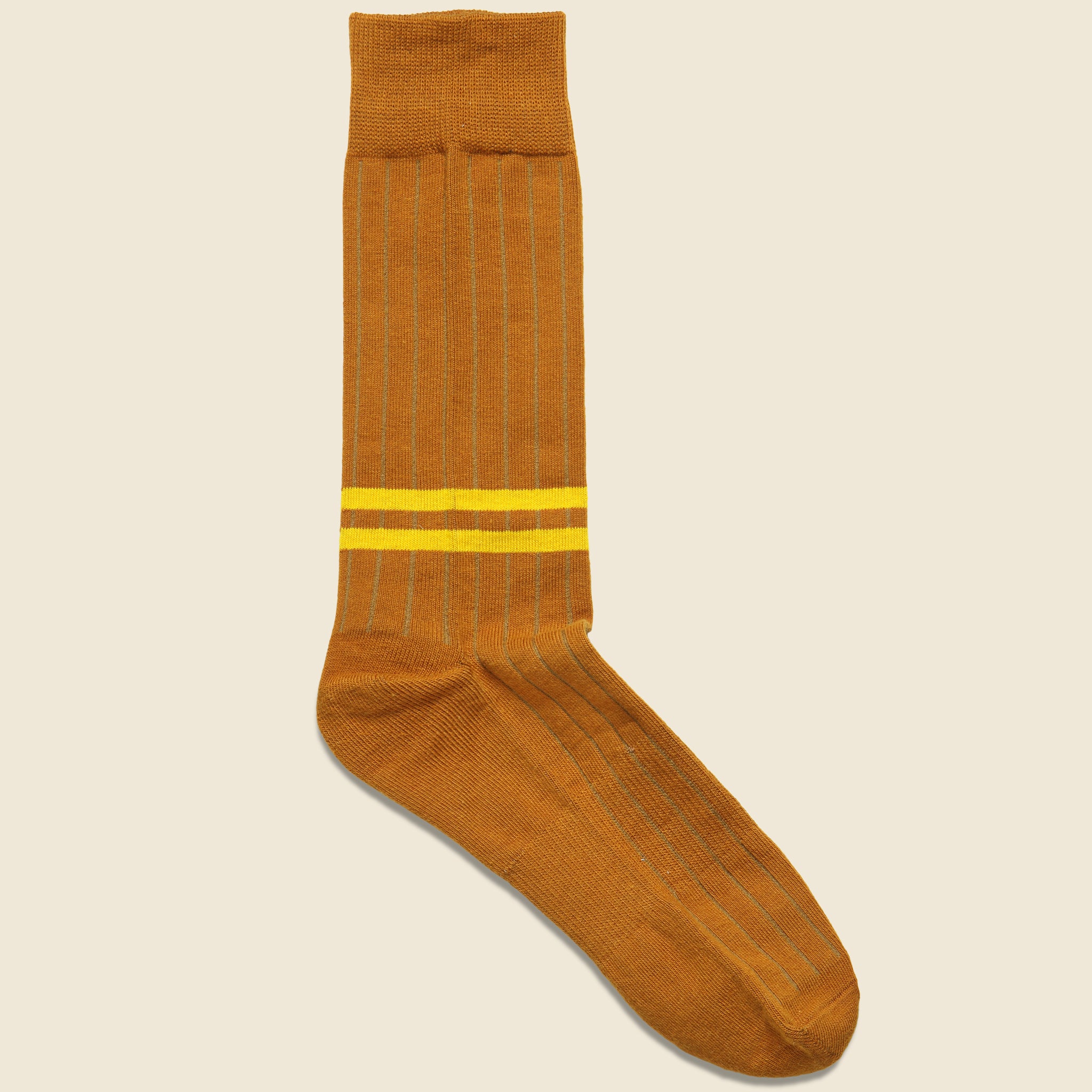 Bixby Crew Sock - Brown/Yellow - Richer Poorer - STAG Provisions - Accessories - Socks