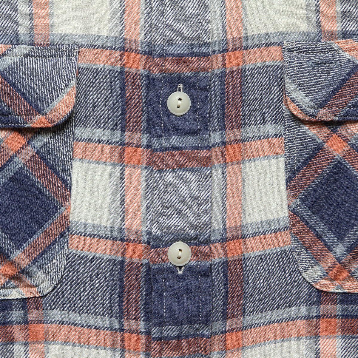 Matlock Plaid Twill Workshirt - Cream/Blue