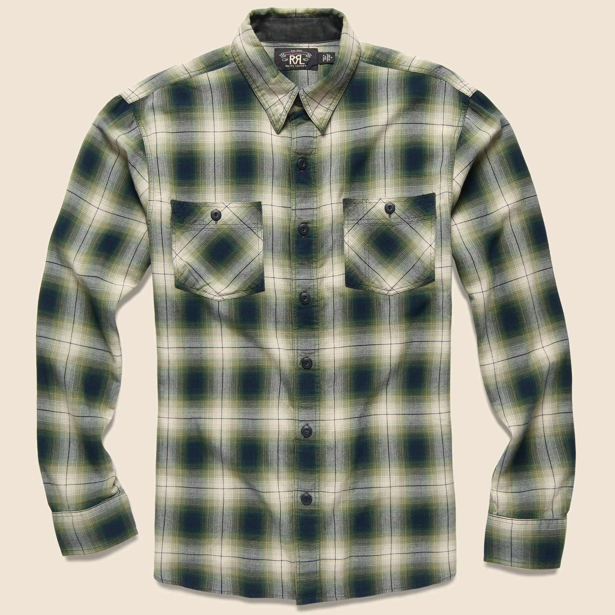Hickory Workshirt - Green/Black - RRL - STAG Provisions - Tops - L/S Woven - Plaid