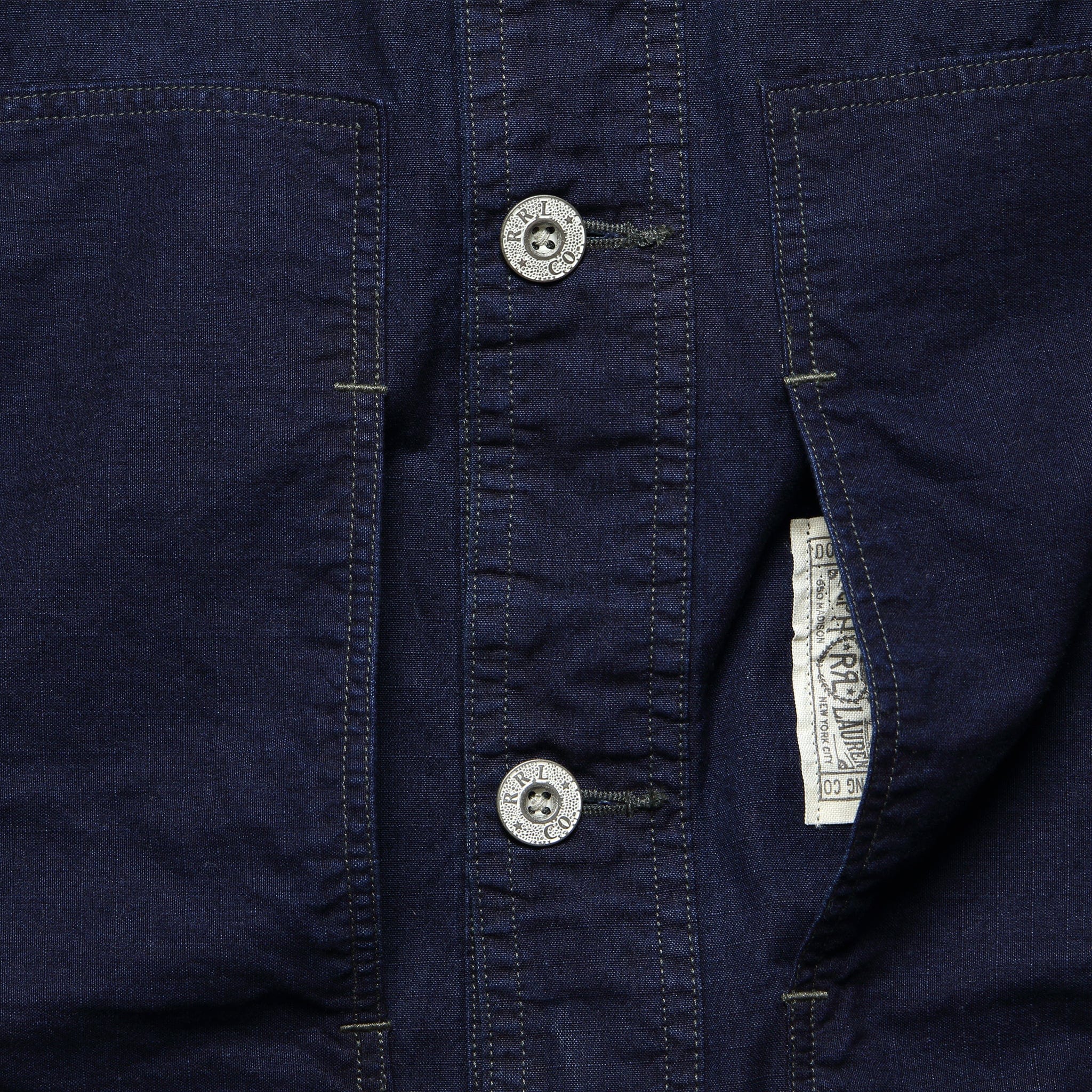 
                          Shawl Collar Japanese Ripstop Shirt - Dark Indigo - RRL - STAG Provisions - Tops - L/S Woven - Overshirt
                        