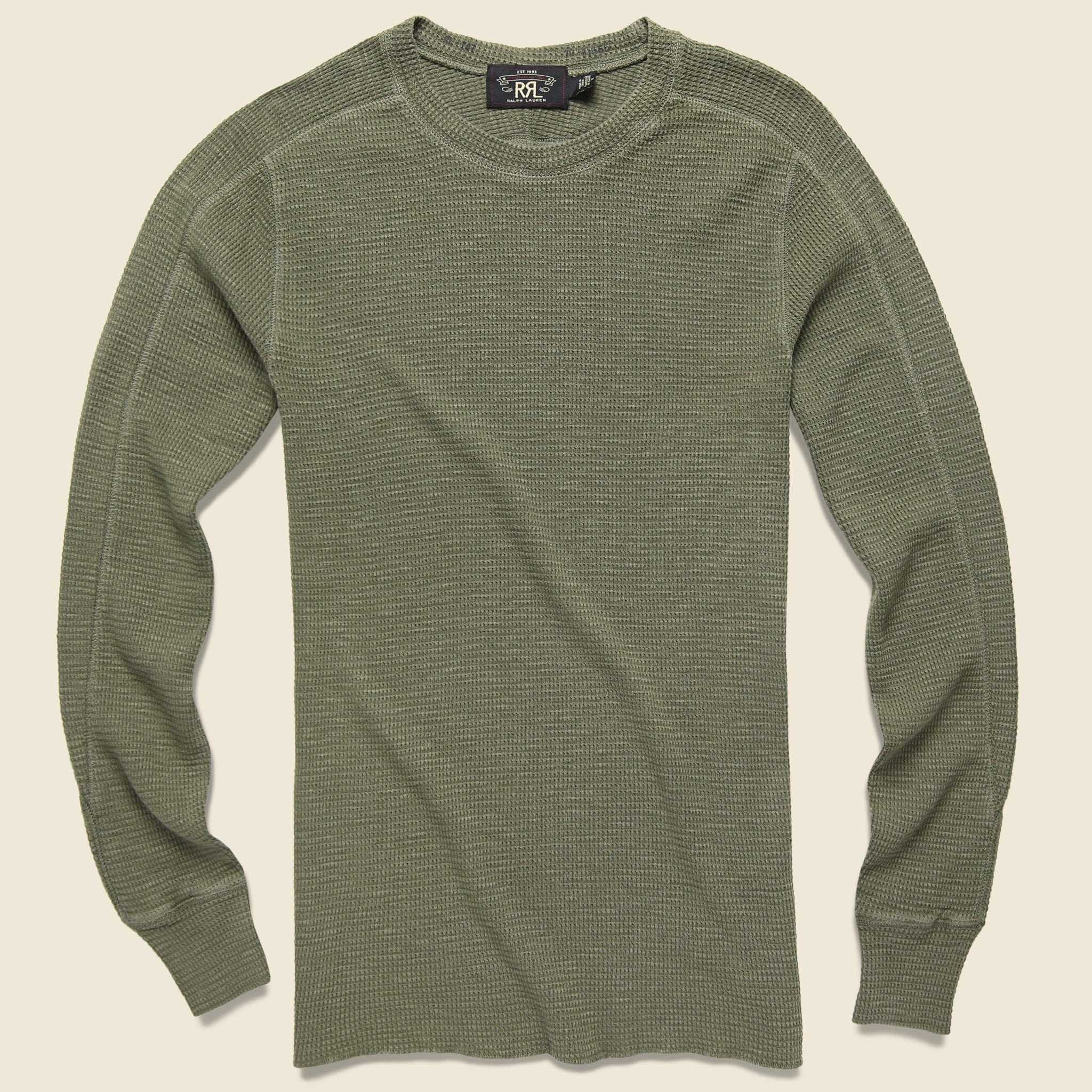 Waffle Crewneck - Leek - RRL - STAG Provisions - Tops - L/S Knit