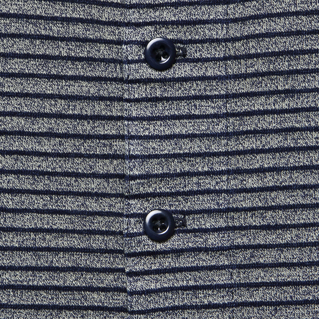 Indigo Striped Cotton Henley - Navy/Greige - RRL - STAG Provisions - Tops - S/S Knit