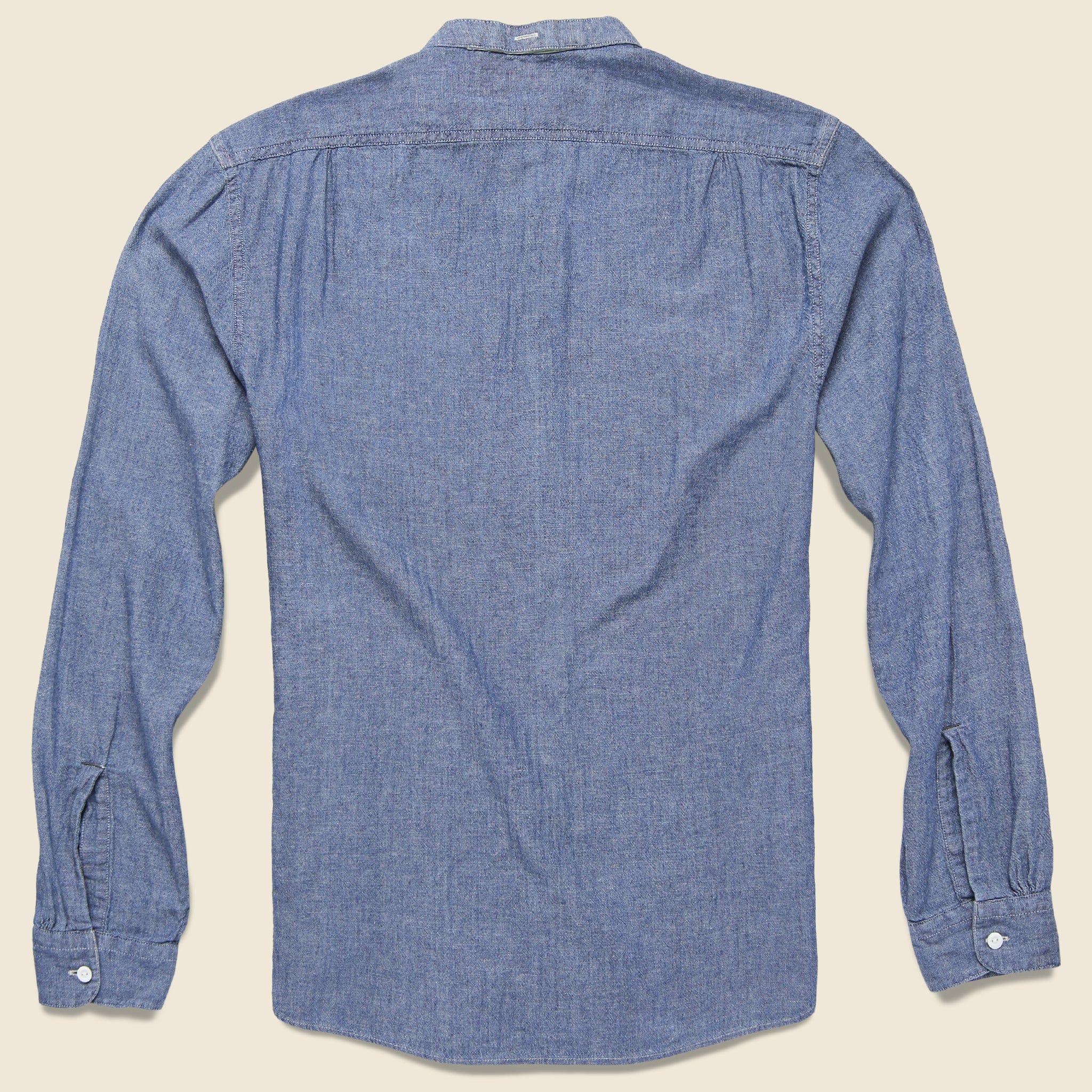 
                          Weiland Band Collar Shirt - Indigo Chambray - RRL - STAG Provisions - Tops - L/S Woven - Solid
                        