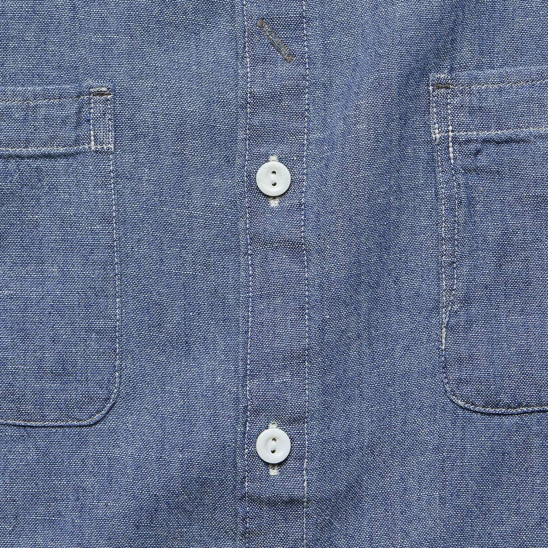 Weiland Band Collar Shirt - Indigo Chambray - RRL - STAG Provisions - Tops - L/S Woven - Solid