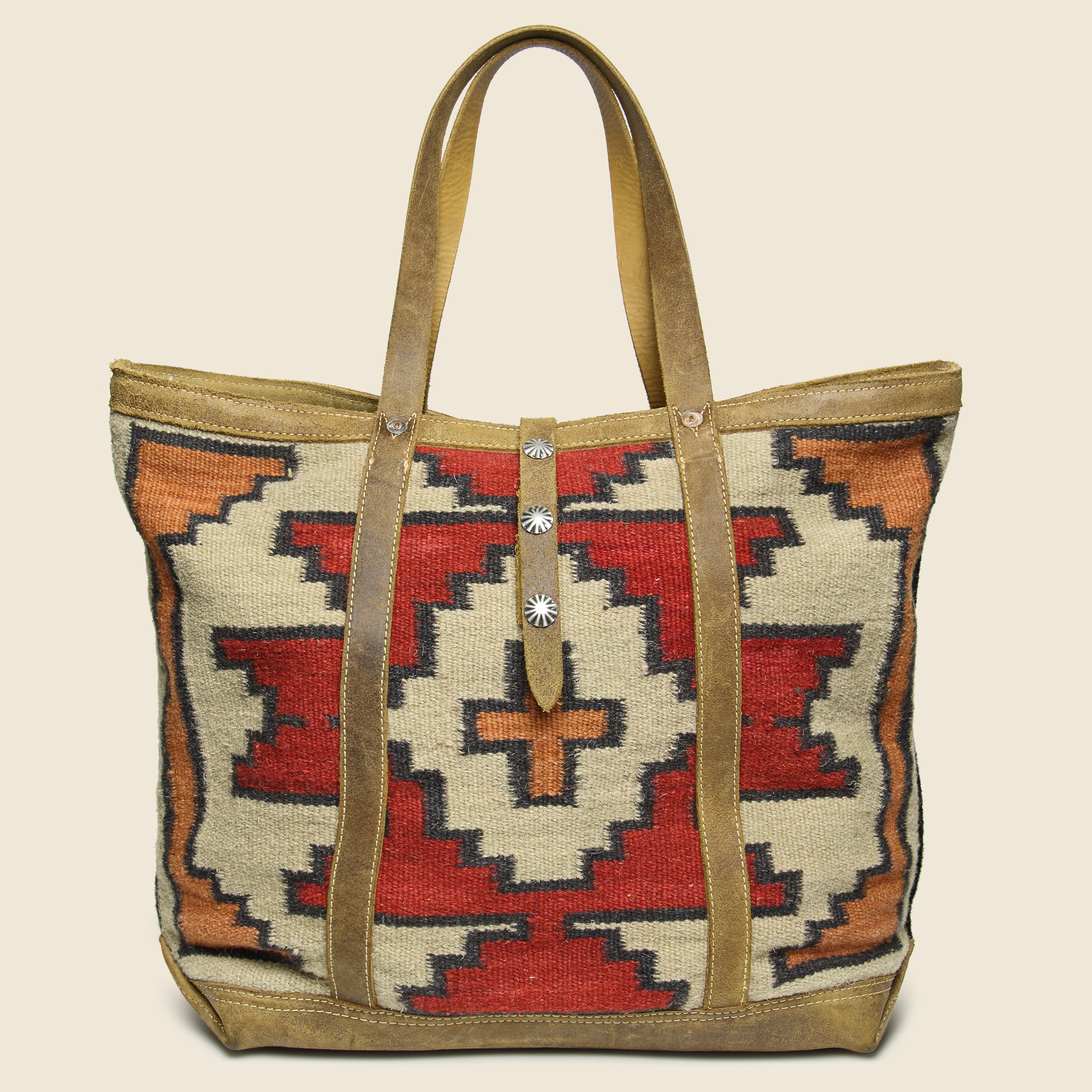 Handwoven Rug and Cowhide Murphy Tote - RRL - STAG Provisions - Accessories - Bags / Luggage