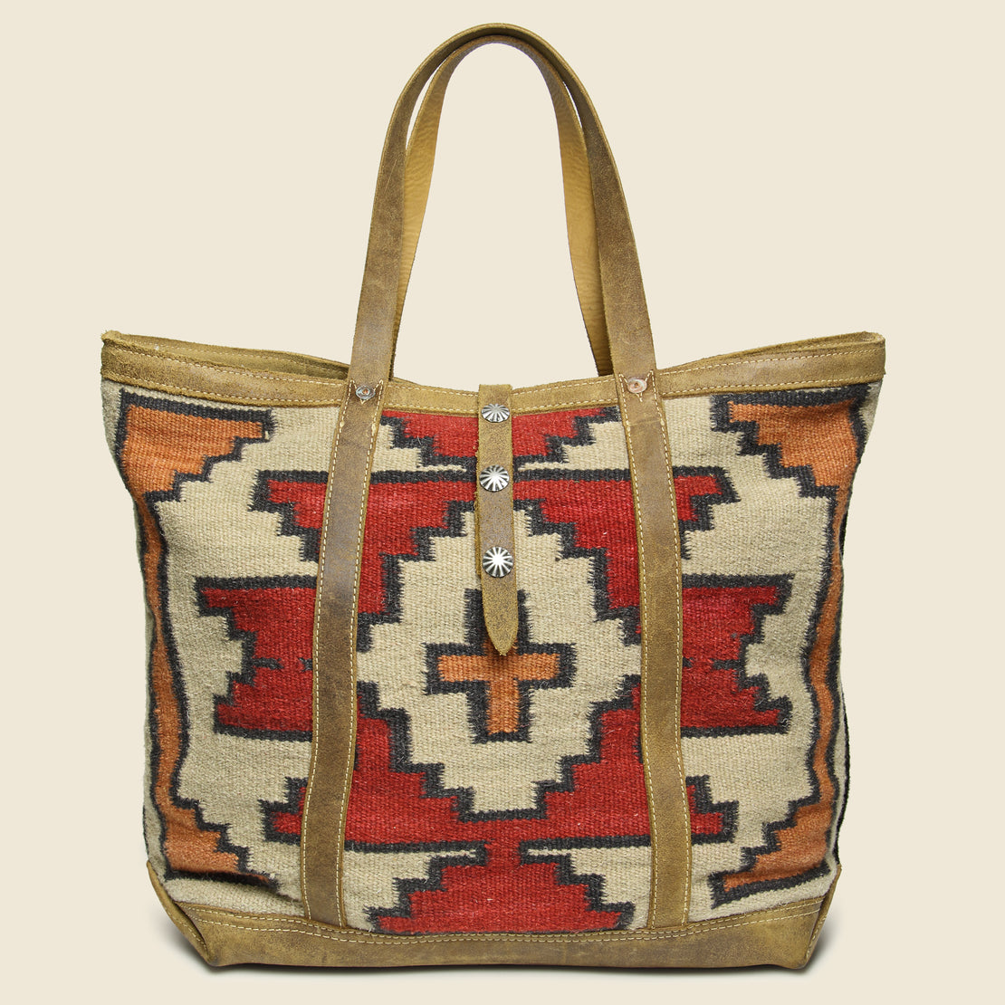 RRL Handwoven Rug and Cowhide Murphy Tote