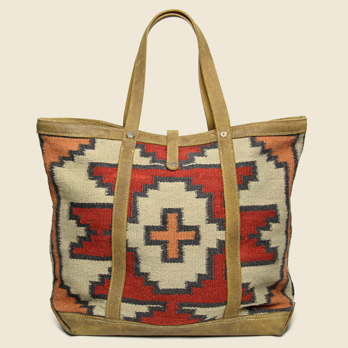 Handwoven Rug and Cowhide Murphy Tote - RRL - STAG Provisions - Accessories - Bags / Luggage