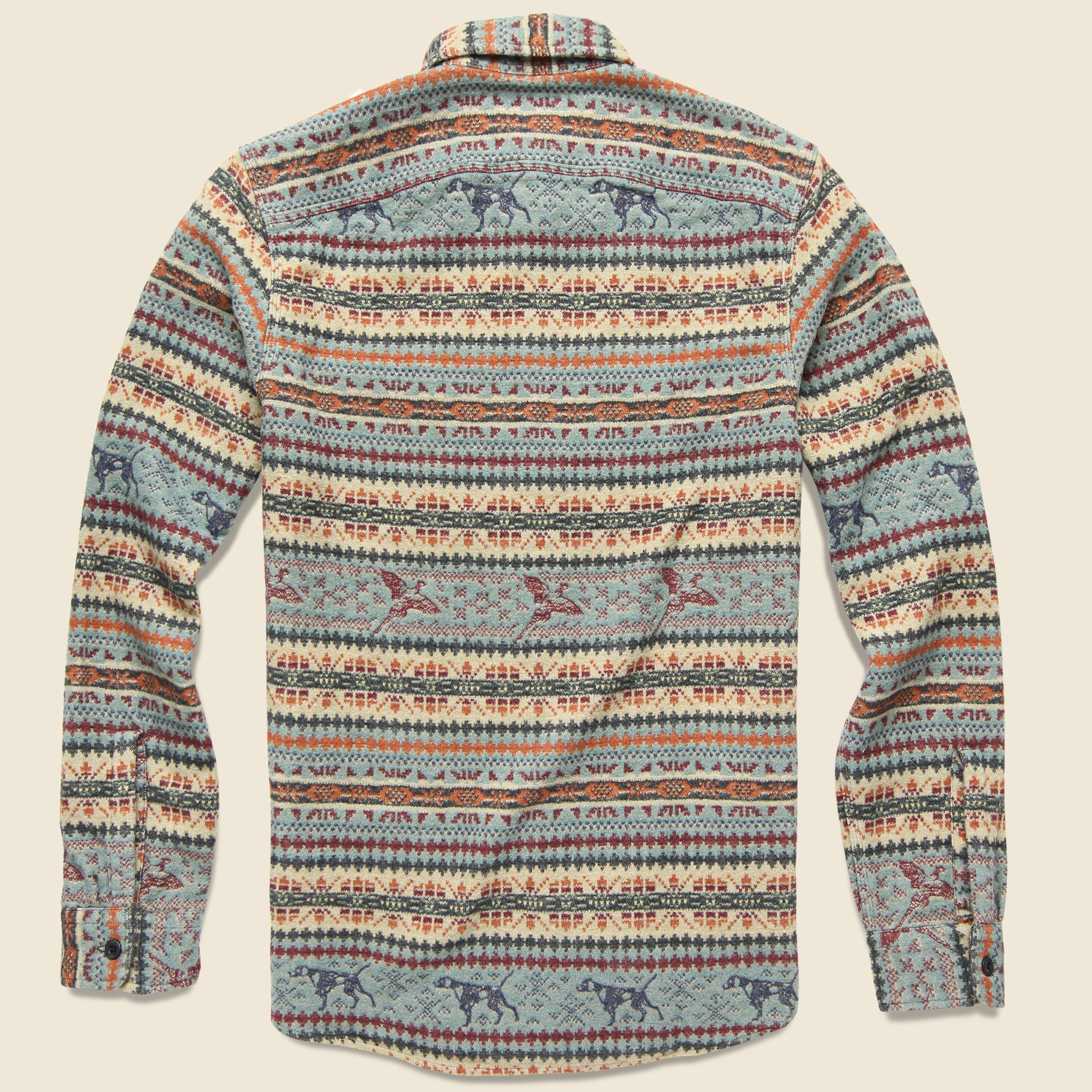 
                          Fair Isle Jacquard Workshirt - Blue - RRL - STAG Provisions - Tops - L/S Woven - Other Pattern
                        