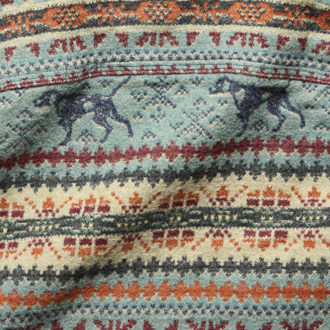 Fair Isle Jacquard Workshirt - Blue - RRL - STAG Provisions - Tops - L/S Woven - Other Pattern