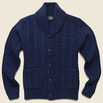 Cable-Rib Wool Cardigan - Navy Heather - RRL - STAG Provisions - Tops - Sweater