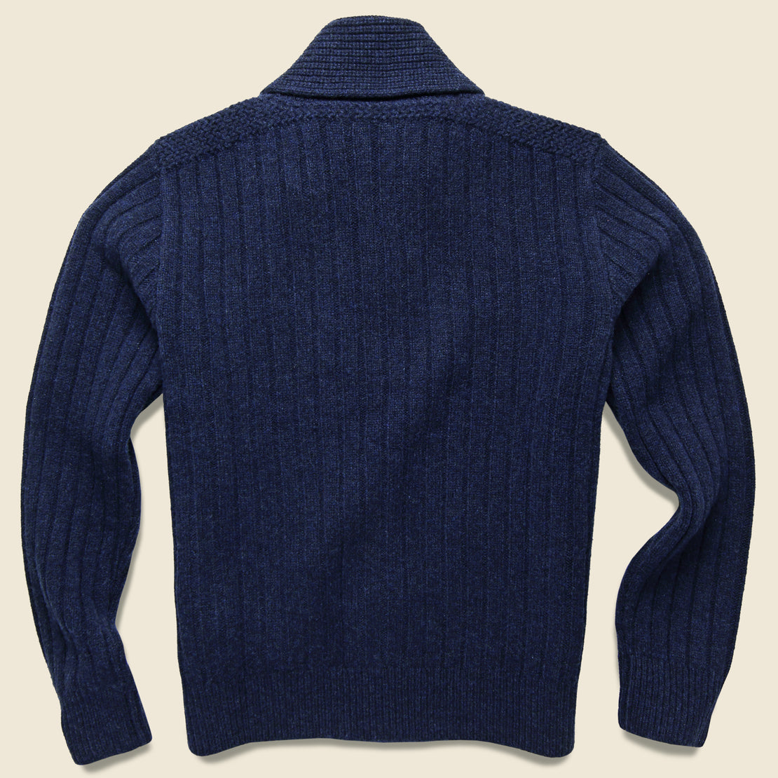 Cable-Rib Wool Cardigan - Navy Heather - RRL - STAG Provisions - Tops - Sweater