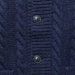 Cable-Rib Wool Cardigan - Navy Heather - RRL - STAG Provisions - Tops - Sweater