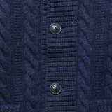 Cable-Rib Wool Cardigan - Navy Heather - RRL - STAG Provisions - Tops - Sweater