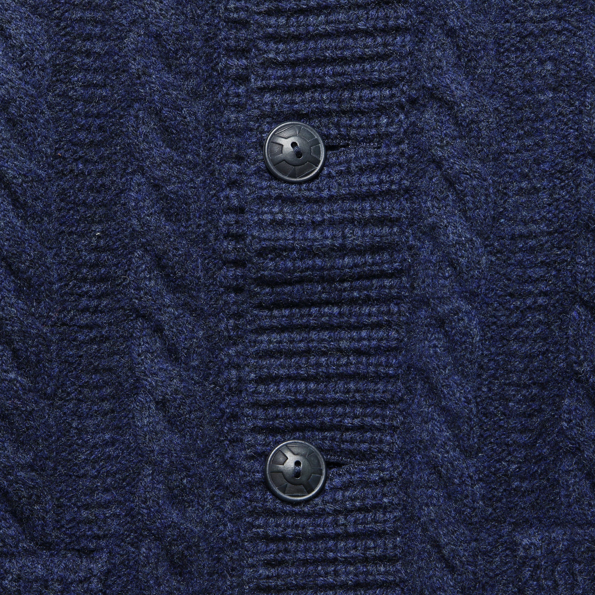 Cable-Rib Wool Cardigan - Navy Heather - RRL - STAG Provisions - Tops - Sweater