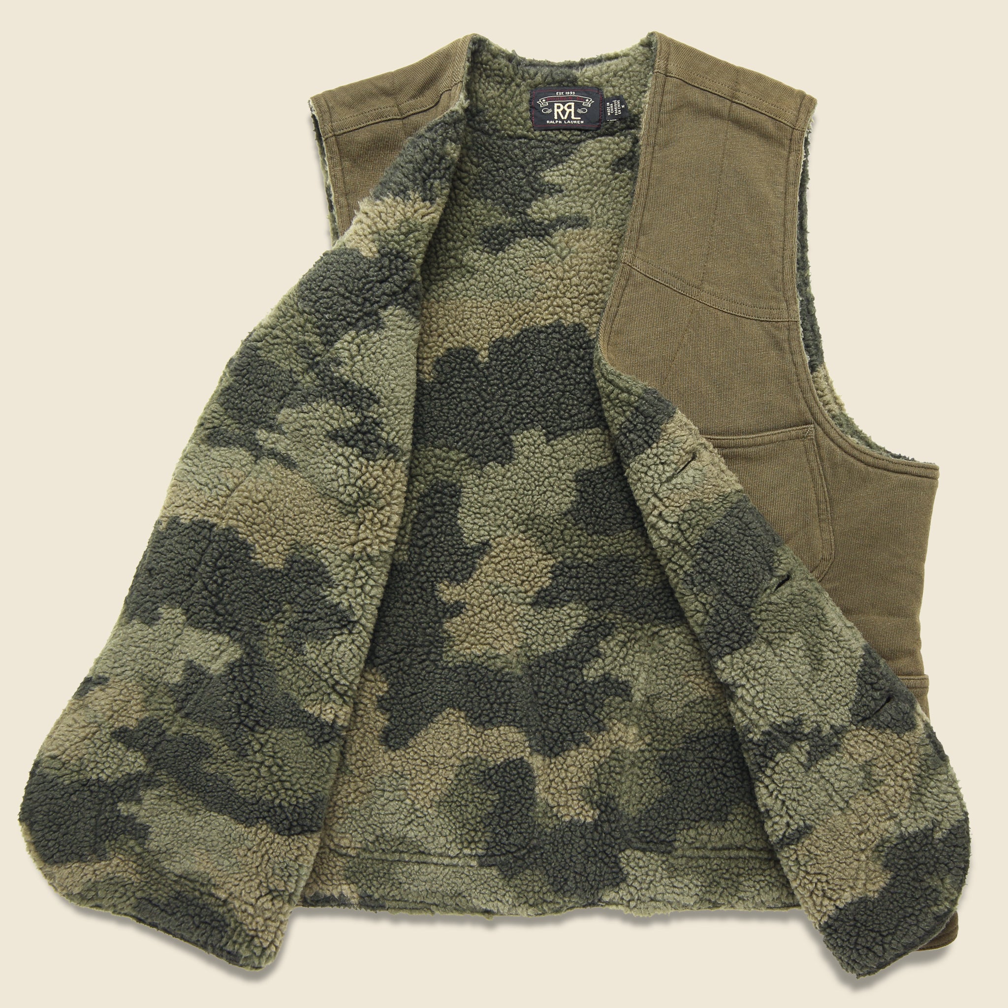 
                          Dense Jersey Hunting Vest - Olive - RRL - STAG Provisions - Outerwear - Vest
                        