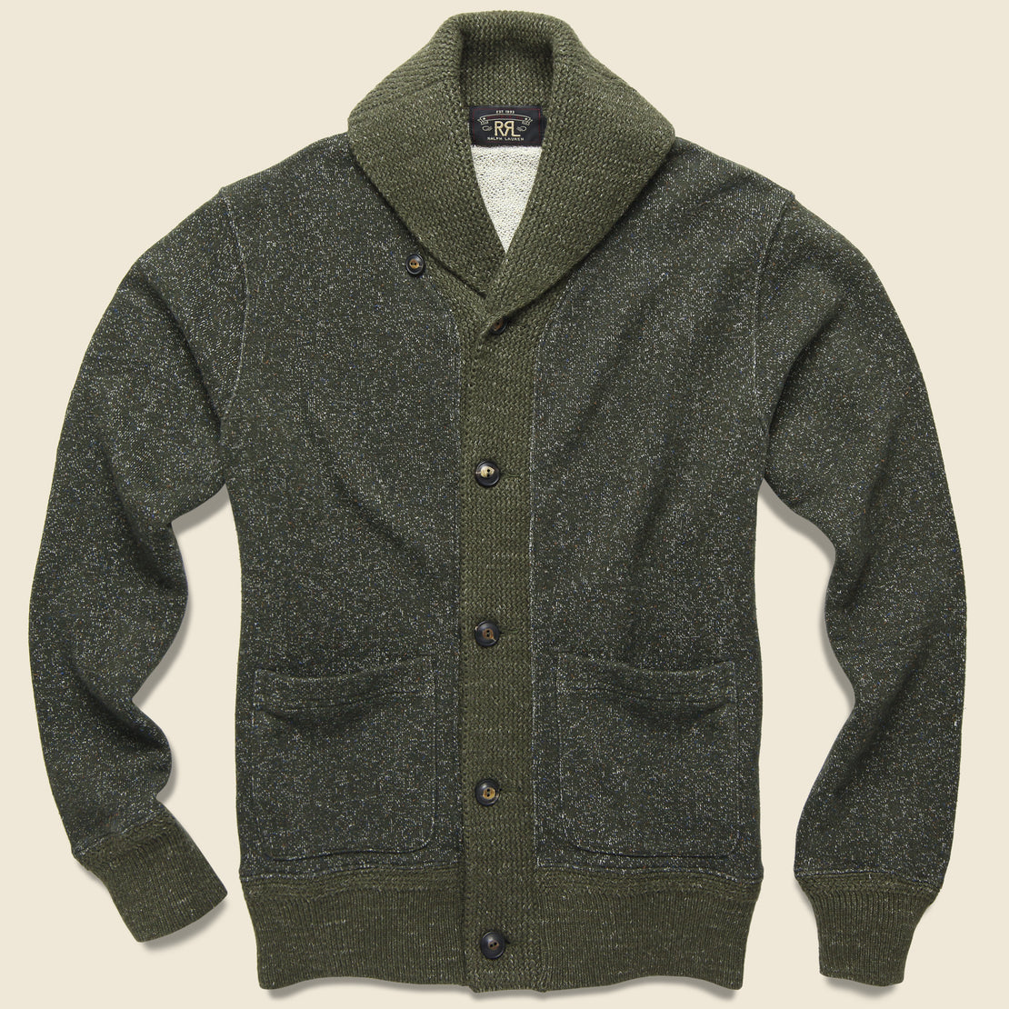 RRL Donegal Shawl Collar Sweater - Olive