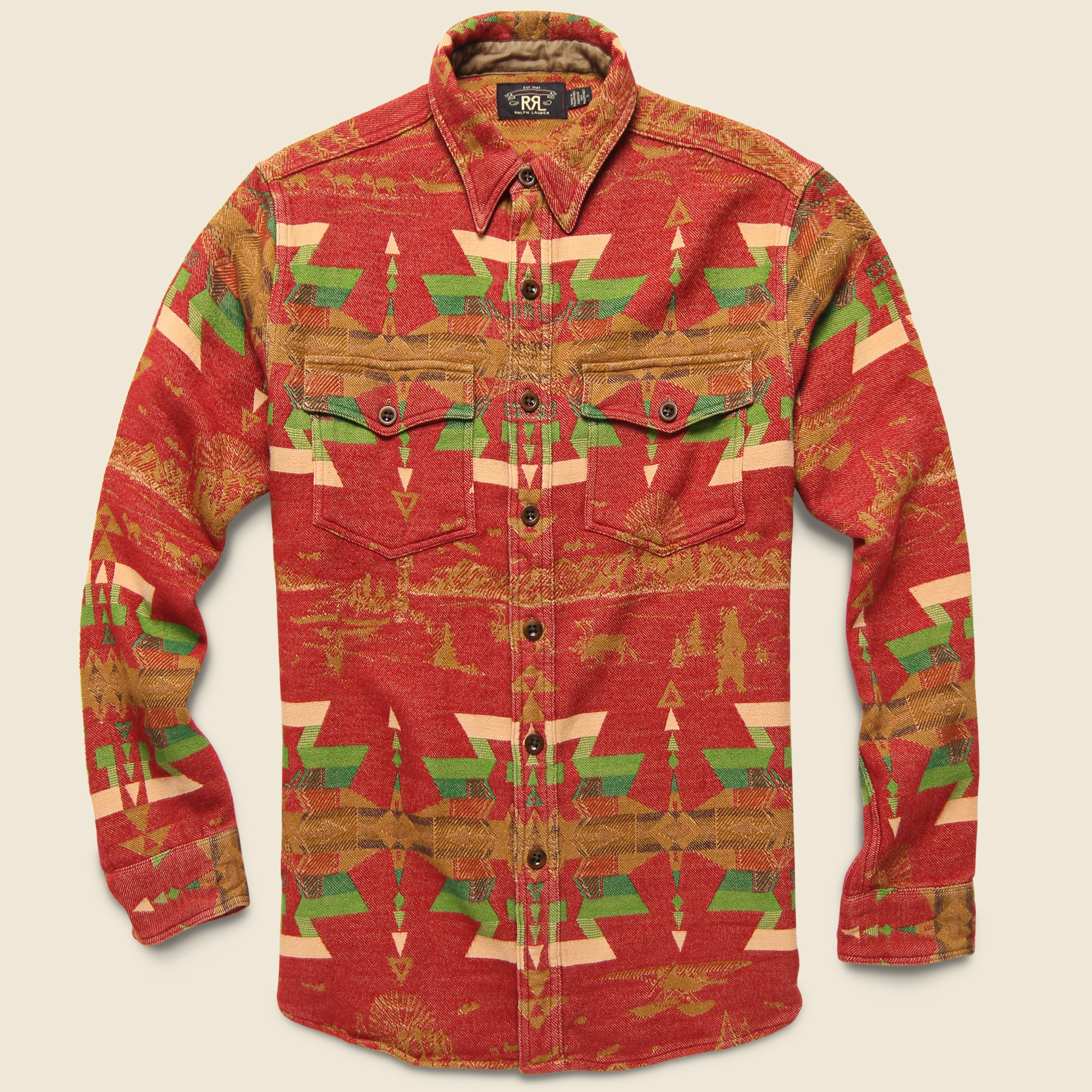 Lights Trade Blanket CPO Shirt - Red/Tan - RRL - STAG Provisions - Tops - L/S Woven - Overshirt