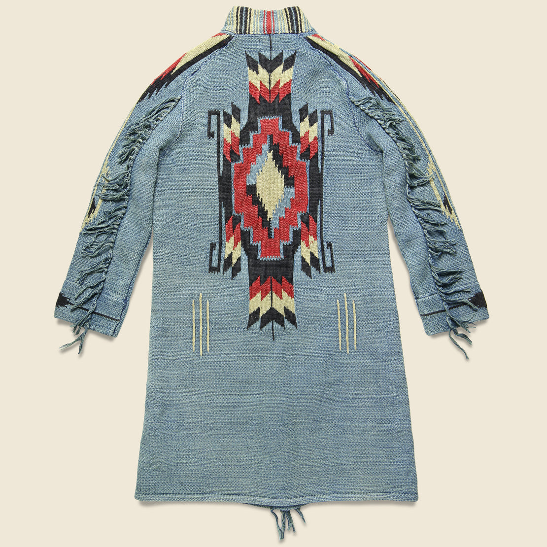 Wool/Linen Chimayo Sweater Jacket - Sky Blue