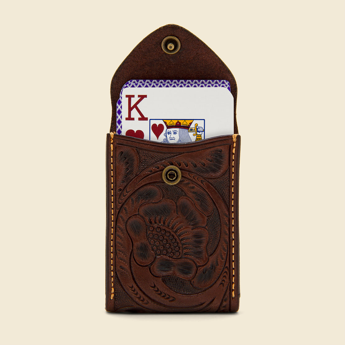 Hand-Tooled Playing Cards Case Set