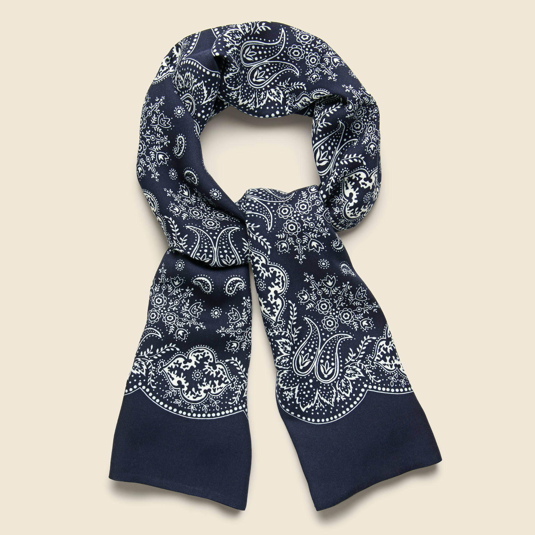 
                          Mayfair Scarf - Navy/Cream - RRL - STAG Provisions - Accessories - Bandanas
                        