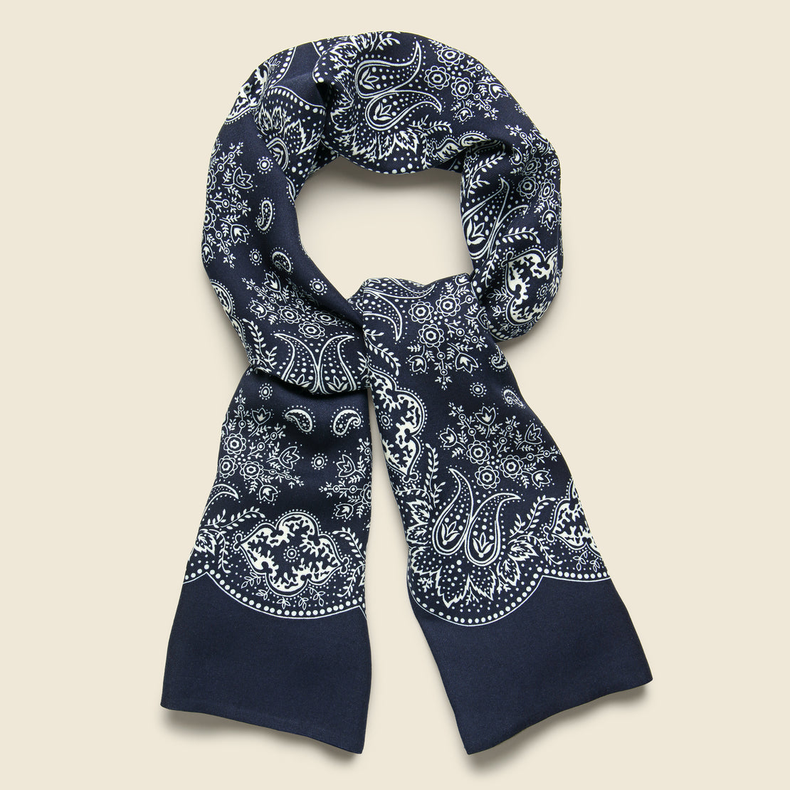 Mayfair Scarf - Navy/Cream - RRL - STAG Provisions - Accessories - Bandanas