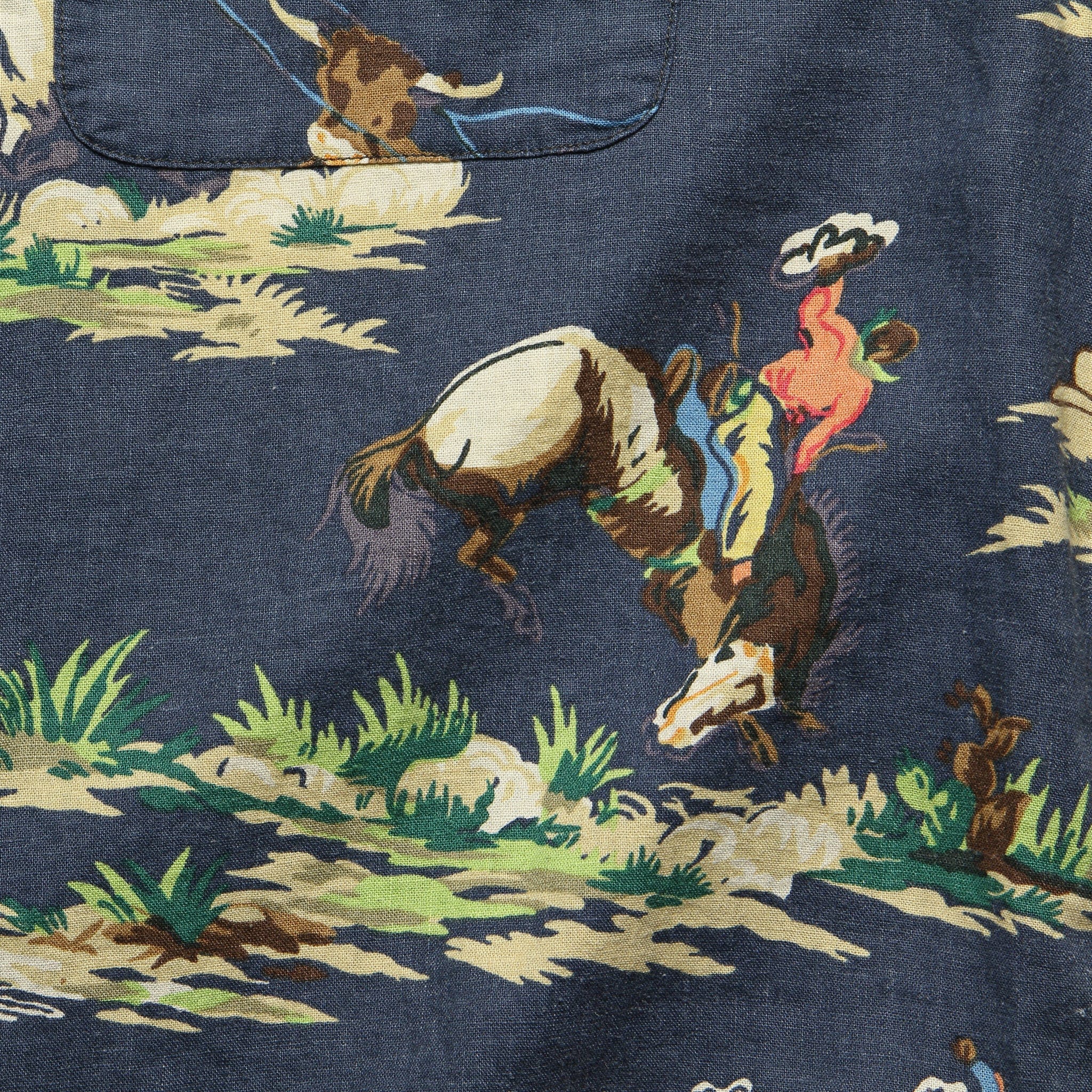 
                          Western Print Towns Camp Shirt - Navy Multi - RRL - STAG Provisions - Tops - L/S Woven - Other Pattern
                        