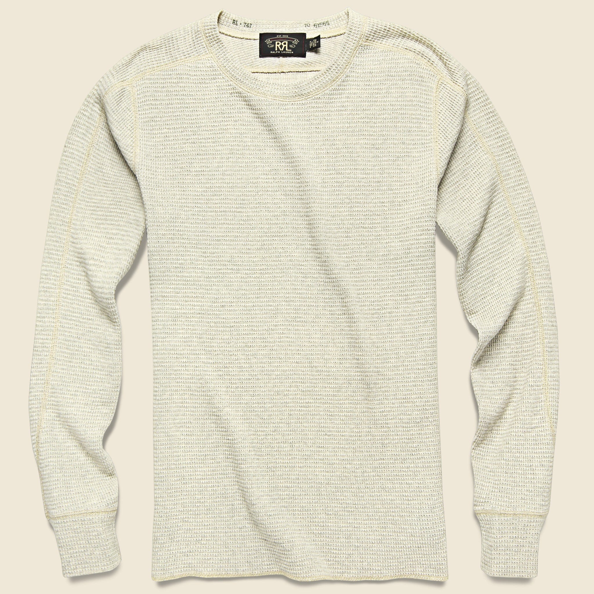 Waffle Crewneck - Oatmeal Heather - RRL - STAG Provisions - Tops - L/S Knit