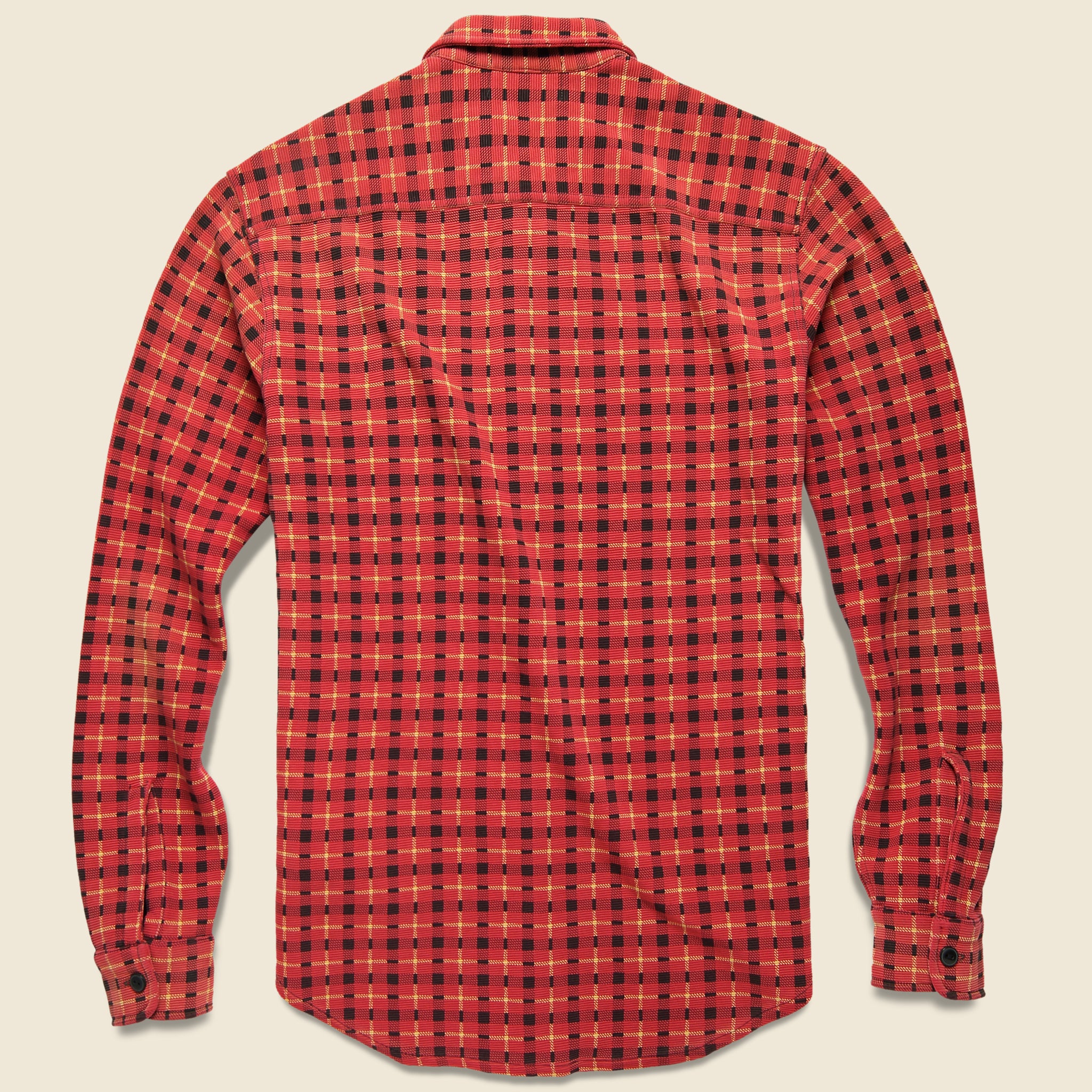 
                          Ottoman Knit Workshirt - Red/Gold/Black Plaid - RRL - STAG Provisions - Tops - L/S Woven - Plaid
                        