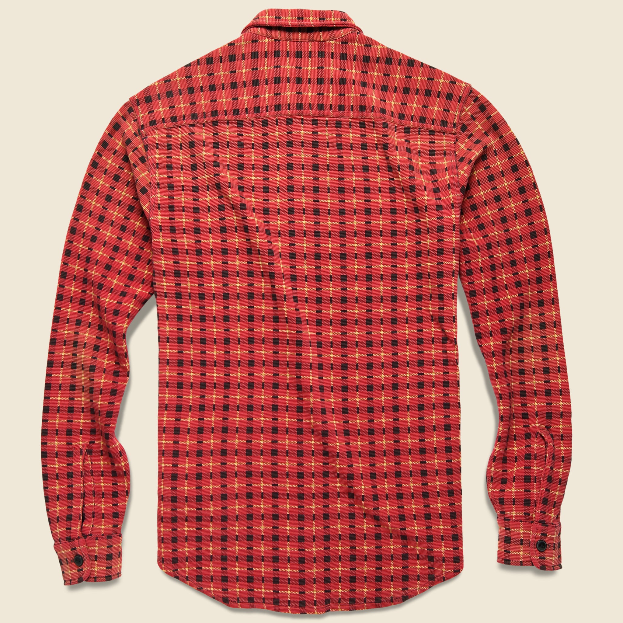 Ottoman Knit Workshirt - Red/Gold/Black Plaid - RRL - STAG Provisions - Tops - L/S Woven - Plaid