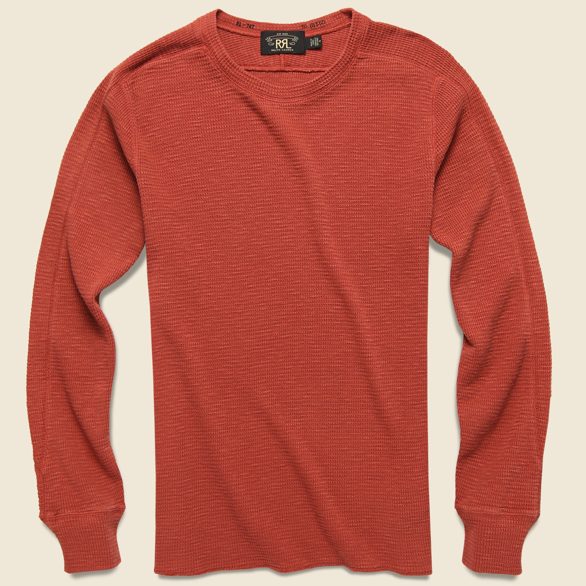 Waffle Crewneck - Hastings Red - RRL - STAG Provisions - Tops - L/S Knit